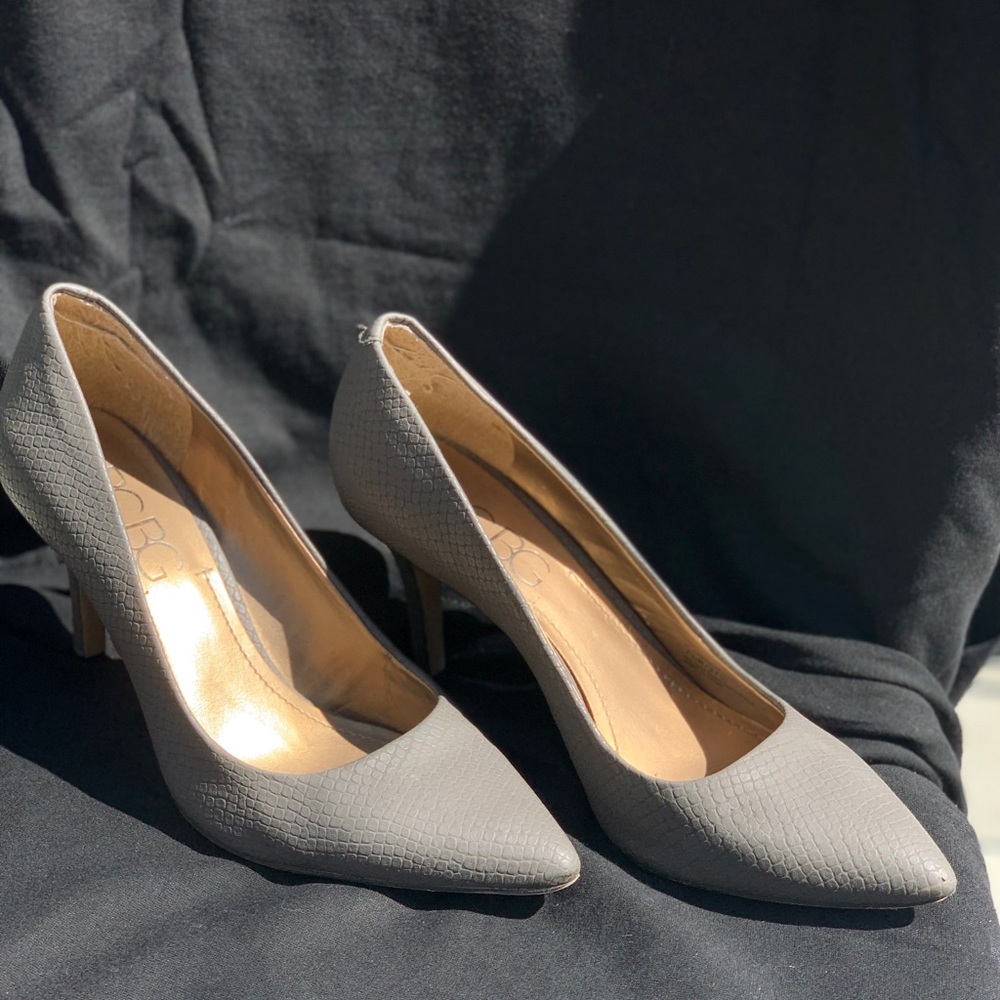 BCBG gray pumps (4 inch heels). Size 7.5.